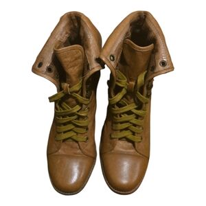 Jeffrey Campbell Brown Ankle Boots with Green Laces